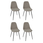 paris prix Lot de 4 Chaises Côtelé "Scott" 85cm Taupe