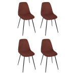 paris prix Lot de 4 Chaises Côtelé "Scott" 85cm Terracotta