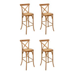 paris prix Lot de 4 Chaises de Bar en Chêne "Isak" 110cm Naturel