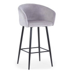 Paris Prix Lot De 4 Chaises De Bar En Velours "Kandi" 106cm Argent