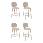 paris prix Lot de 4 Chaises de Bar "Kamili" 108cm Beige
