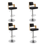 paris prix Lot de 4 Chaises de Bar "Paddington" 90-110cm Chêne Clair & Noir