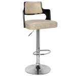 Paris Prix Lot De 4 Chaises De Bar "Paddington" 90-110cm Noir & Crème