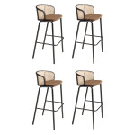 paris prix Lot de 4 Chaises de Bar "Sonya" 95cm Marron