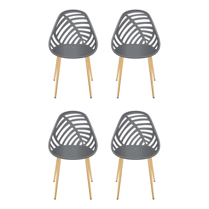 Paris Prix Lot De 4 Chaises De Jardin "Alameda" 83cm Gris