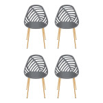 paris prix Lot de 4 Chaises de Jardin "Alameda" 83cm Gris