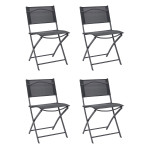 paris prix Lot de 4 Chaises de Jardin "Elba" 80cm Gris