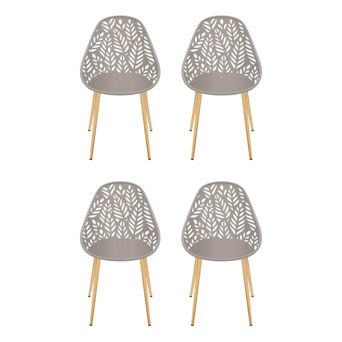 Paris Prix Lot De 4 Chaises De Jardin "Lucena" 83cm Taupe