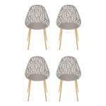 paris prix Lot de 4 Chaises de Jardin "Lucena" 83cm Taupe