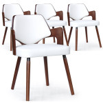 Paris Prix Lot De 4 Chaises Design "Aley" 72cm Blanc & Noisette