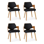 paris prix Lot de 4 Chaises Design "Aley" 72cm Noir & Naturel