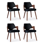 paris prix Lot de 4 Chaises Design "Aley" 72cm Noir & Noisette
