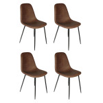 paris prix Lot de 4 Chaises Design "Amber" 86cm Marron