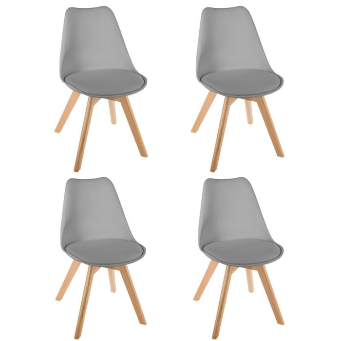 Paris Prix Lot De 4 Chaises Design "Baya" 81cm Gris Clair