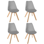 paris prix Lot de 4 Chaises Design "Baya" 81cm Gris Clair