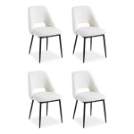 paris prix Lot de 4 Chaises Design Bouclette "Elfire" Crème