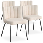 Paris Prix Lot De 4 Chaises Design Bouclette "Irina" 79cm Crème