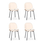 paris prix Lot de 4 Chaises Design Bouclette "Vincent" 80cm Crème