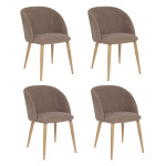 paris prix Lot de 4 Chaises Design "Celeste" 80cm Taupe