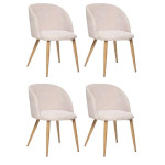 paris prix Lot de 4 Chaises Design "Celeste" 81cm Beige Lin