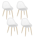 paris prix Lot de 4 Chaises Design "Malaga" 80cm Blanc