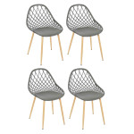 paris prix Lot de 4 Chaises Design "Malaga" 80cm Gris