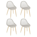 paris prix Lot de 4 Chaises Design "Malaga" 80cm Taupe