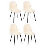 paris prix Lot de 4 Chaises Design "Mora" 86cm Beige & Noir