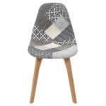 Paris Prix Lot De 4 Chaises Design "Patchwork" 86cm Gris