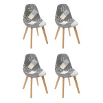 paris prix Lot de 4 Chaises Design "Patchwork" 86cm Gris