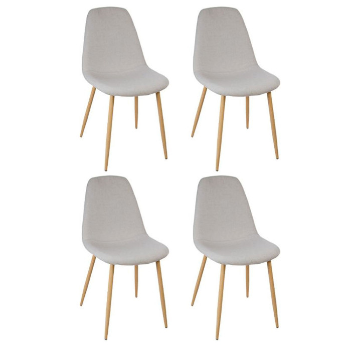 Paris Prix Lot De 4 Chaises Design "Roka" 85cm Gris Clair