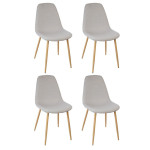paris prix Lot de 4 Chaises Design "Roka" 85cm Gris Clair