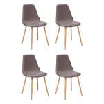 paris prix Lot de 4 Chaises Design "Roka" 85cm Gris Clair