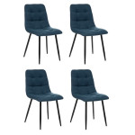 paris prix Lot de 4 Chaises Design "Sirac" 83cm Bleu Canard
