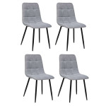 paris prix Lot de 4 Chaises Design "Sirac" 83cm Gris Clair