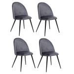 paris prix Lot de 4 Chaises Design "Slano" 84cm Gris Souris