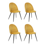 paris prix Lot de 4 Chaises Design "Slano" 84cm Jaune Ocre