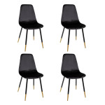 paris prix Lot de 4 Chaises Design Velours "Tyka" 86cm Noir