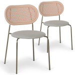 Paris Prix Lot De 4 Chaises Empilables Tissu "Kane" 84cm Beige