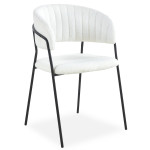 Paris Prix Lot De 4 Chaises En Bouclette "Batora" 79cm Crème & Noir