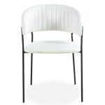 Paris Prix Lot De 4 Chaises En Bouclette "Batora" 79cm Crème & Noir