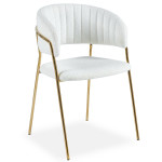 Paris Prix Lot De 4 Chaises En Bouclette "Batora" 79cm Crème & Or