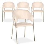 Paris Prix Lot De 4 Chaises En Velours "Batora" 79cm Beige