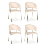 paris prix Lot de 4 Chaises en Velours "Batora" 79cm Beige