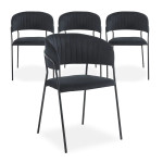 Paris Prix Lot De 4 Chaises En Velours "Batora" 79cm Noir