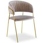 Paris Prix Lot De 4 Chaises En Velours "Batora" 79cm Taupe
