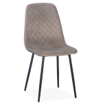 Paris Prix Lot De 4 Chaises En Velours "Matelassées" 88cm Taupe