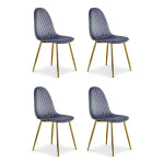 paris prix Lot de 4 Chaises en Velours "Waynor" 87cm Argent