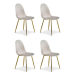 paris prix Lot de 4 Chaises en Velours "Waynor" 87cm Taupe
