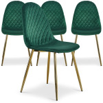 Paris Prix Lot De 4 Chaises En Velours "Waynor" 87cm Vert